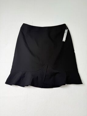 Women's Black A-Line Ruffle Hem Skirt